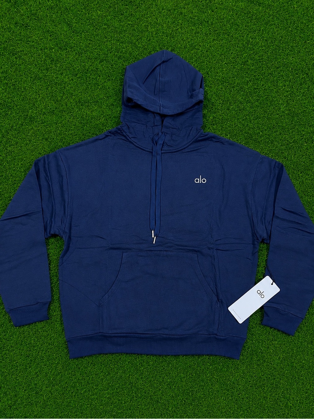ALO Accolade Navy Blue Pullover Hoodie Size M